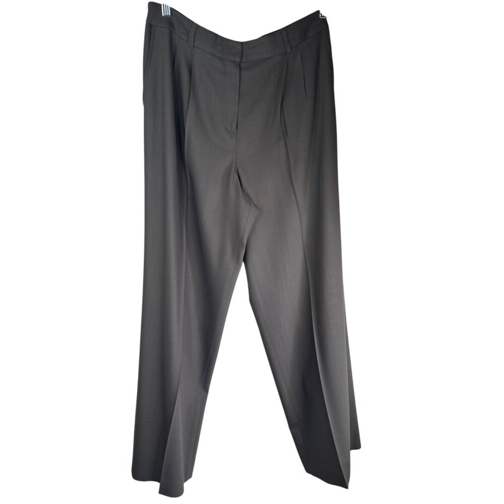 Talbots Italian Wool Blend High Rise Pleated Trousers Gray Professional Pants